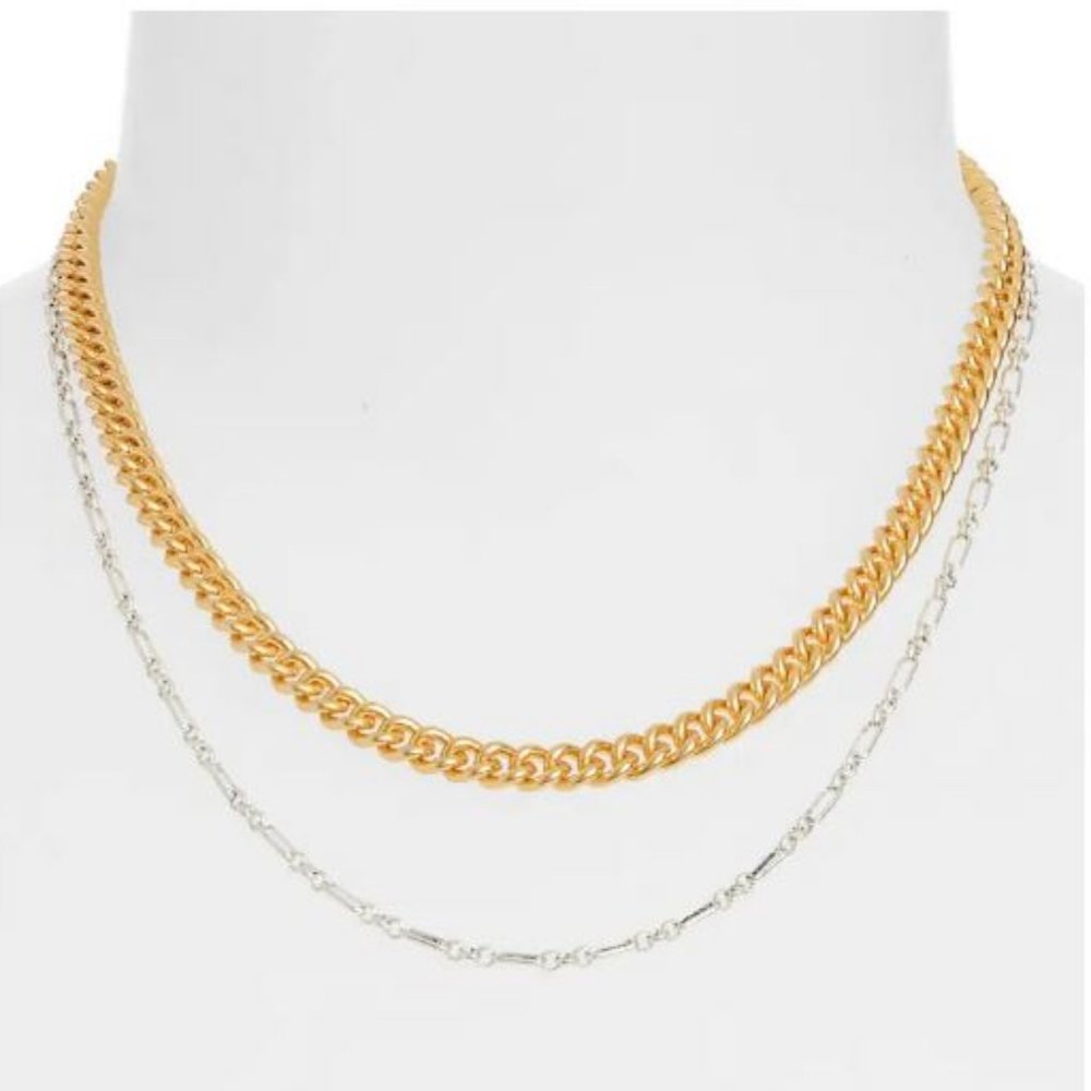 Madewell Mixed Metal Chain Necklace Set